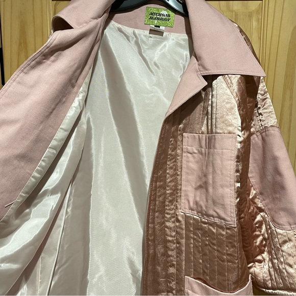 Michons Marigot Pink Satin Canvas Barn Coat Chore Jacket - Picture 10 of 12